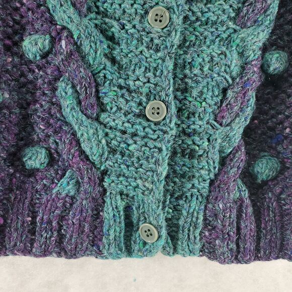 VTG S Adrienne Vittadini Bubble Knit Cardigan Wool Mohair Popcorn - Picture 9 of 9